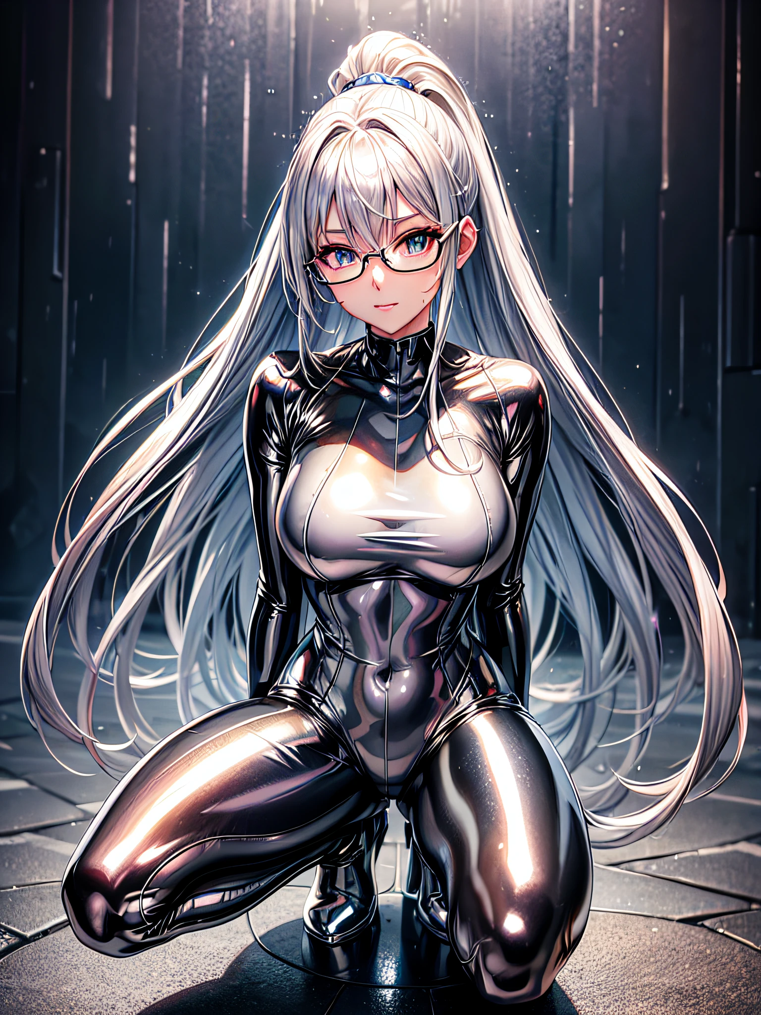 {nsfw}+++(evil fall samus aran) 1girl, standing, blue neon zero suite, looking at viewer, (dark persona, corruption) contrapposto, evil, dark persona, bad end, corruption, dominatrix, parasite, infected, transformation, possession, mind_control, mind break, brainwash, dark samus(style), blue glowing fluide phazon, infected by phazon
evil smile, eyelashes, covered nipples, erect nipples under clothes, evil grin, evil eyes, pubic tattoo, dark aura, crotch_tattoo, big_breasts, silver hair, red eyes, evil eyes, venus body, voluptuous, pubic hair, innie , areolae, nipples, piercing, erect nipples, nipples visible through clothing, collarbone, wet skin, horny female, tentacles over the body, tentacles in , cum dripe, cum, cum over the body, pervert, ahegao, (realistic:1), best quality, beautifully detailed face, ray tracing, DOF, HDR, (evil base:1), pelvic_curtain,
revealing clothes, cleavage, tight clothing, highhighs, between labia, skin tight, fingerless_gloves, skintight bodysuit, official style, zero suite samus, blue neon glowing zero suite
