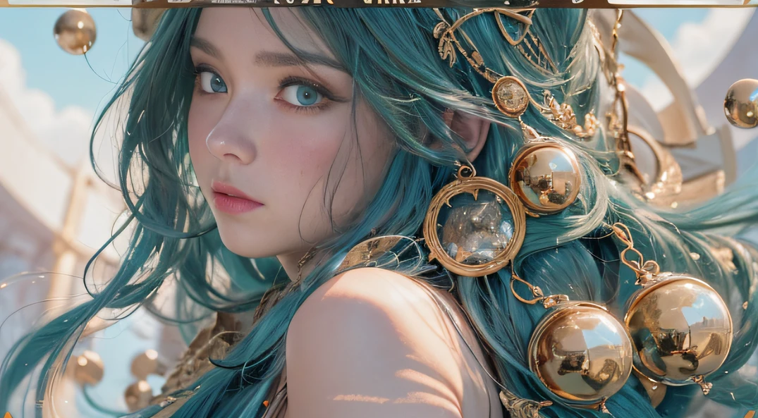 cyan colors，blue colors，enamel，agates，A flesh-colored world，Blood Girl 32K（tmasterpiece，k hd，Aoyama Pond，hyper HD，32K）Long flowing bright blue hair，blood pond，zydink， a color，Grumpy （Post-halo）， （Linen scarf）， Combat posture， looking at the ground， long whitr hair， Floating bright blue， Fire cloud pattern gold tiara， Chinese long-sleeved gold silk burgundy garment， （Abstract metaverse splash：1.2）， white backgrounid，Peony flower vitality protector（realisticlying：1.4），Bright purple hair，Smoke on the road，The background is pure， A high resolution， the detail， RAW photogr， Sharp Re， Nikon D850 Film Stock Photo by Jefferies Lee 4 Kodak Portra 400 Camera F1.6 shots, Rich colors, ultra-realistic vivid textures, Dramatic lighting, Unreal Engine Art Station Trend, cinestir 800，A girl with long flowing bright blue hair，Huge colorful bubbles