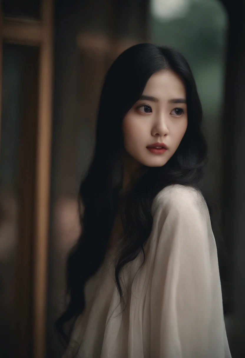 Long black hair、Girl with big eyes,Like Lin Xinru