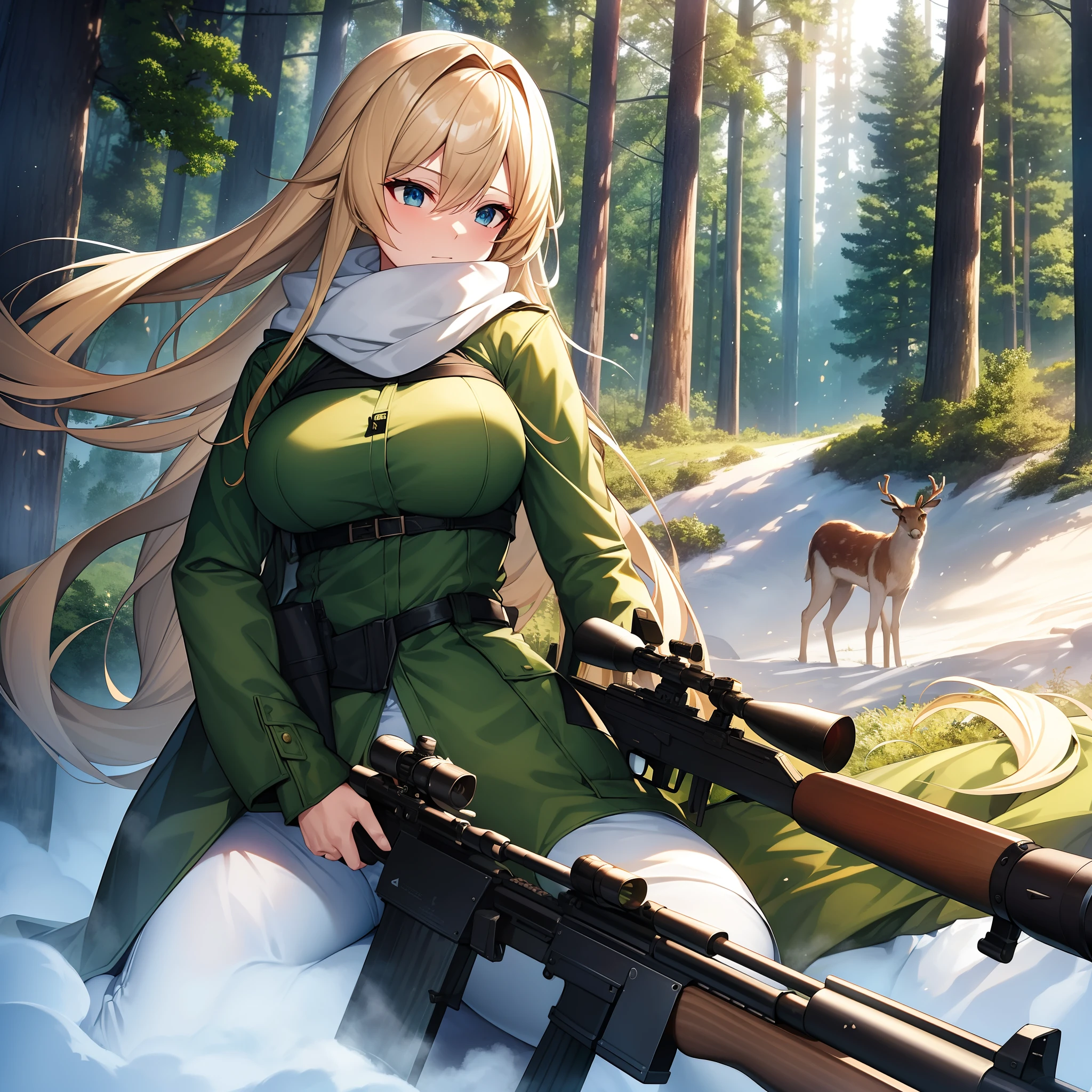 Outrageous resolution、​masterpiece++、top-quality++、ultra-definition++、ultra-definition++、4k++、8k++、from side、（Background Focus）++、Blonde big breasts mature sniper lying in green jacket and white scarf with sniper rifle in forest where there is an explosion that destroys a city praises slaying deer、A blonde colossal breasts mature sniper lying in a green jacket with a sniper rifle and a white scarf in the exploding forest kills a deer、The magic of a blond big breasts mature sniper lying in a green jacket and white scarf with a sniper rifle in the forest where there is an explosion and exterminates deer、In a forest with explosions flying over, a blonde mature woman sniper with a sniper rifle in a green jacket and white scarf lies down a deer、A married woman with blond big breasts sniper lying in a green jacket with a sniper rifle and a white scarf in the forest where there is an explosion exterminates a deer、The president of a blond colossal breasts mature sniper lying in a green jacket and white scarf with a sniper rifle in the forest where there is an explosion exterminates a deer、Detailed contemporary art、Contemporary Art Style、Blonde big breasts mature sniper lying in green jacket and white scarf with sniper rifle in forest with beautiful modern explosion witch slays deer、College student with blond big breasts mature sniper lying in green jacket and white scarf with sniper rifle exterminates deer in the forest where there is an explosion、Contemporary Art Behans、A high school student with blond big breasts sniper lying in a green jacket and white scarf with a sniper rifle exterminates a deer in the forest where there is an explosion、Blonde huge breasts mature sniper lying in a green jacket and white scarf with a sniper rifle in a forest with a beautiful explosion exterminates deer、A blonde colossal breasts mature sniper lying in a green jacket and white scarf with a sniper rifle in a forest with a shiny floating explosion kills a deer、A blonde colossal breasts matu