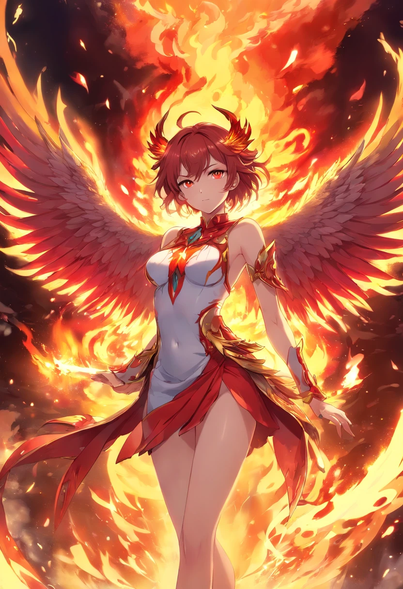 phoenix girl, phoenix wings, phoenix pussy vagina, phoenix vagina, bright glowing wings