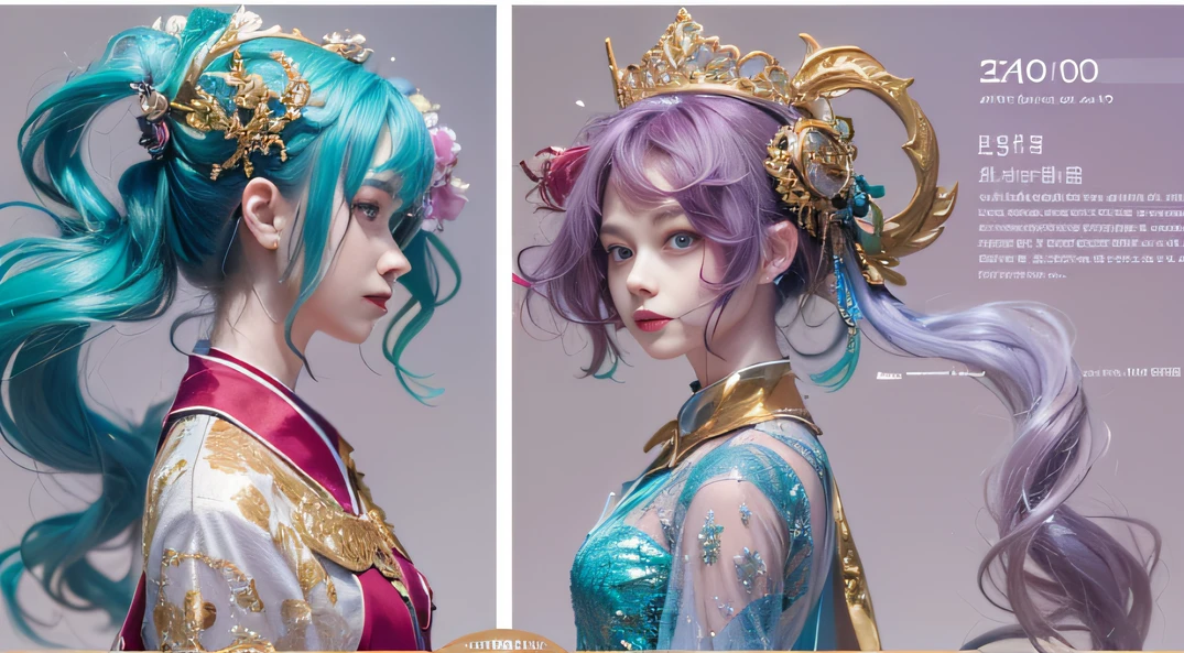 cyan colors，blue colors，enamel，The world of onyx，Blood Girl 32K（tmasterpiece，k hd，Aoyama Pond，hyper HD，32K）Long flowing bright blue hair，blood pond，zydink， a color，Grumpy （Post-halo）， （Linen scarf）， Combat posture， looking at the ground， long whitr hair， Floating bright blue， Fire cloud pattern gold tiara， Chinese long-sleeved gold silk burgundy garment， （Abstract metaverse splash：1.2）， white backgrounid，Peony flower vitality protector（realisticlying：1.4），Bright purple hair，Smoke on the road，The background is pure， A high resolution， the detail， RAW photogr， Sharp Re， Nikon D850 Film Stock Photo by Jefferies Lee 4 Kodak Portra 400 Camera F1.6 shots, Rich colors, ultra-realistic vivid textures, Dramatic lighting, Unreal Engine Art Station Trend, cinestir 800，A girl with long flowing bright blue hair，Huge colorful bubbles