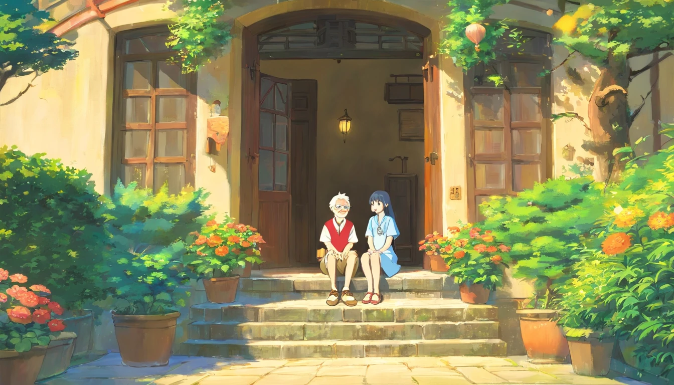 My cousin and I sat in the courtyard at home,My cousin lied to me