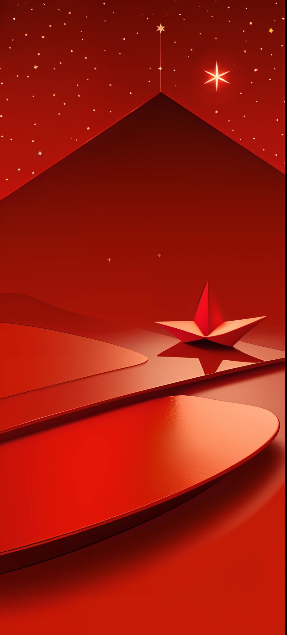 A red paper boat floating in water on red background, communist starfish, Vector background, author:Christofov Zhefarovich, beijing, in red background, red banners, red desert, Star, stars, On a red background, vector design, Red background, author:Alexander Kosis, simple red background, Digital art, Digital art