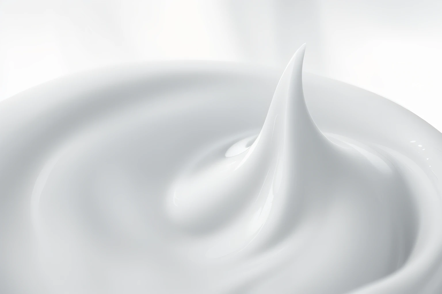 Close-up of white liquid swirling on a white surface, soft smooth skin, smooth shine texture, smooth textured skin, Smooth texture, smooth clean texture, exquisite and smooth details, crisp smooth lines, smooth detailed, Smooth skin, smooth blending, Smooth surface, detailed white liquid, close-up product photo, Soft skin, Smooth porcelain skin, Creamy skin
