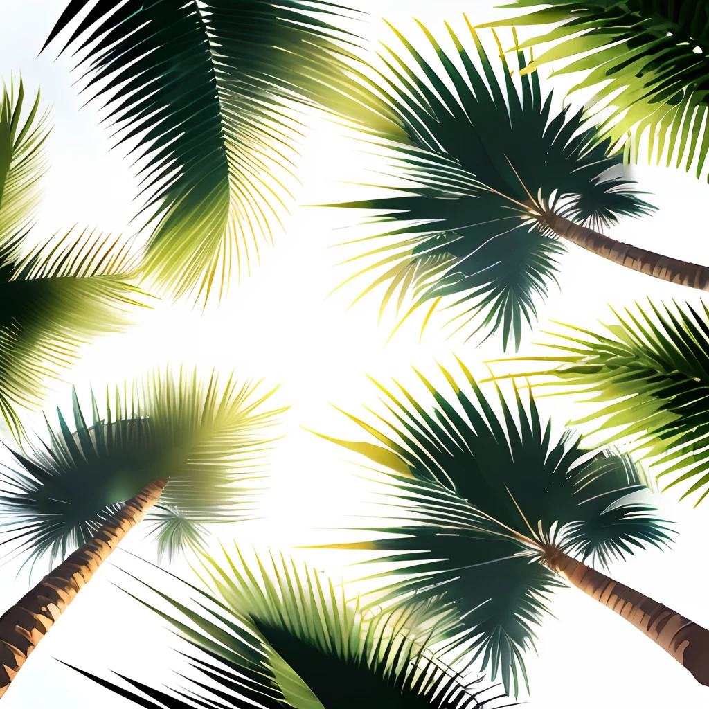 Vector of palm tree on white background