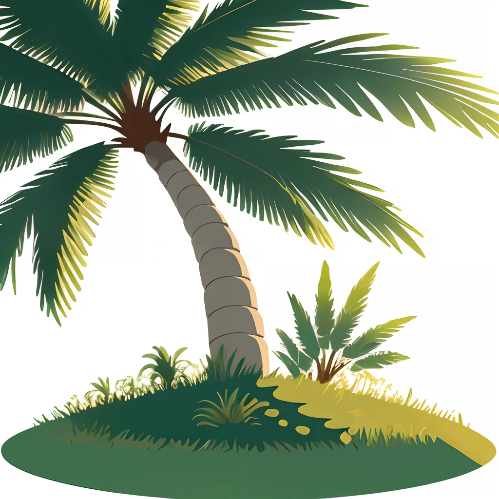 Vector of palm tree on white background