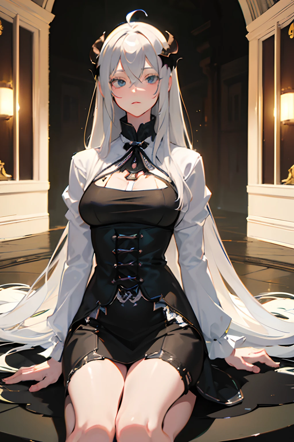 a young girl anime
with long white hair with blue tips, figure, slightly large chest, yandere personality, heart-shaped eyes holding a knife, in a dark basement, (best quality,8k,highres,masterpiece:1.2),ultra-detailed,(realistic,photorealistic,photo-realistic:1.37),extremely detailed eyes and face,longeyelashes,beautiful detailed eyes,beautiful detailed lips,intricate details,cinematic lighting,moody atmosphere,dark shadows,dramatic chiaroscuro,vibrant colors,deep blue accents,sharp focus