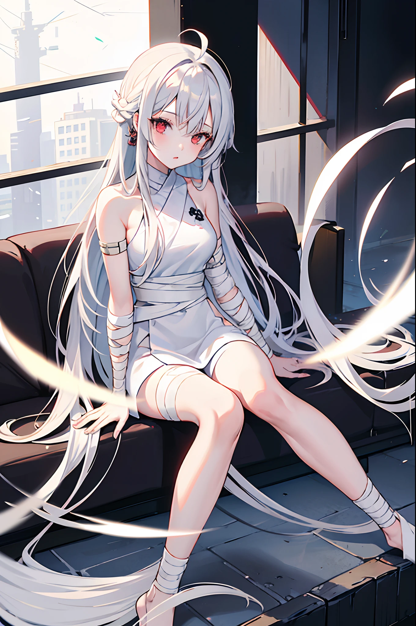 Ella tiene el cabello albino y los ojos azules y una piel de porcelana acentuada con tonos rosados. He has fox ears and a tail characteristic of his ability, both of the same grayish white tone as her hair. Suele vestir un cheongsam de color azul con blanco, y unos zapatos junto a unas medias de color blanco. Cuerpo completo, pecho mediano, cintura chica y muslos medianos.