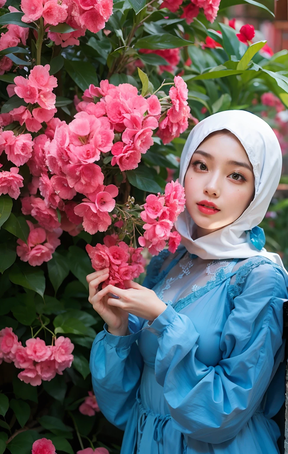 Girl with sexy dress, sexy bra, medium breast, exotic skin, sensual look, beautifull, wearing medical mask, beauty eyes