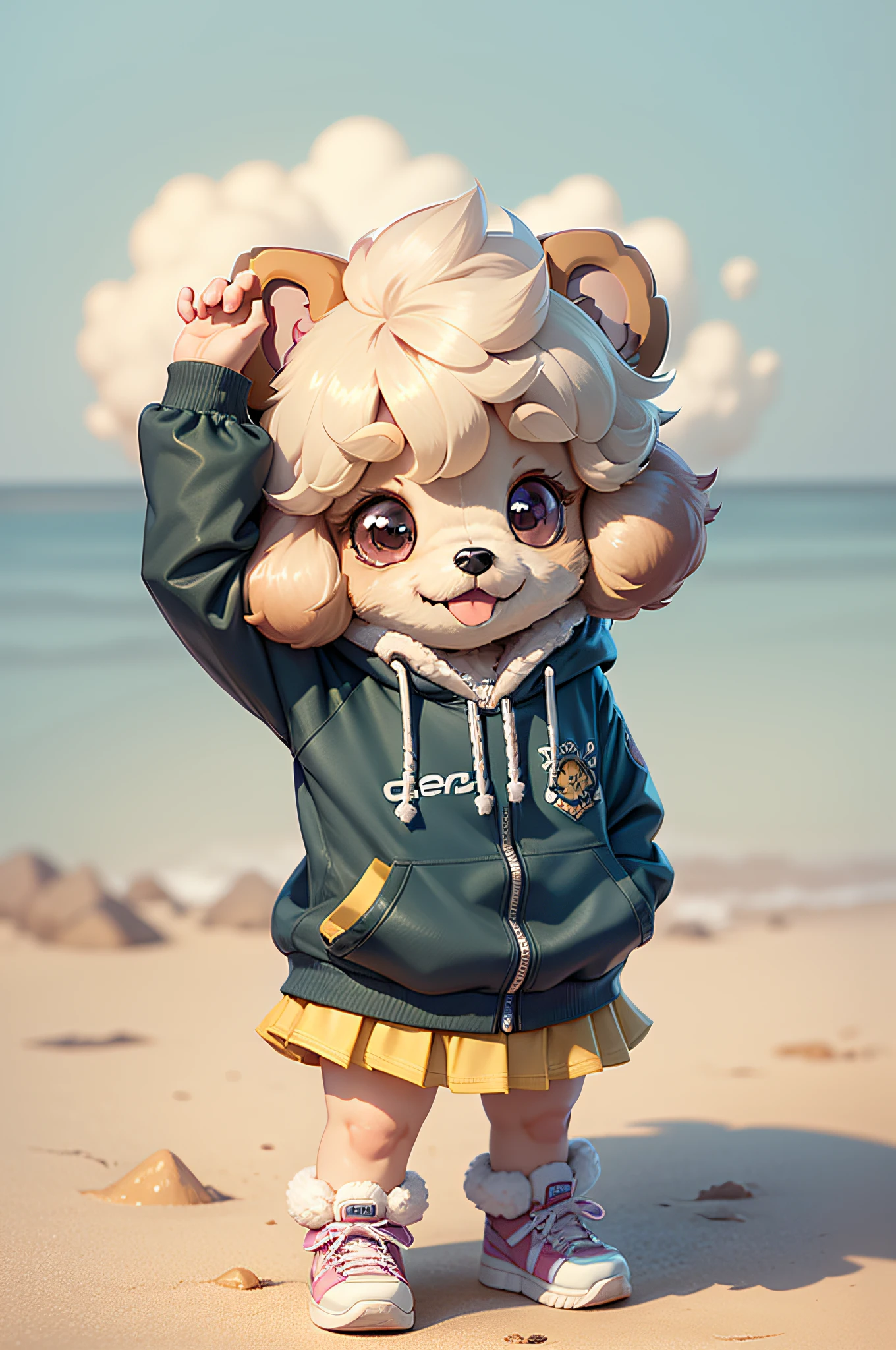 C4tt4stic, Cheergirl Cartoon Toy Poodle 、a smile