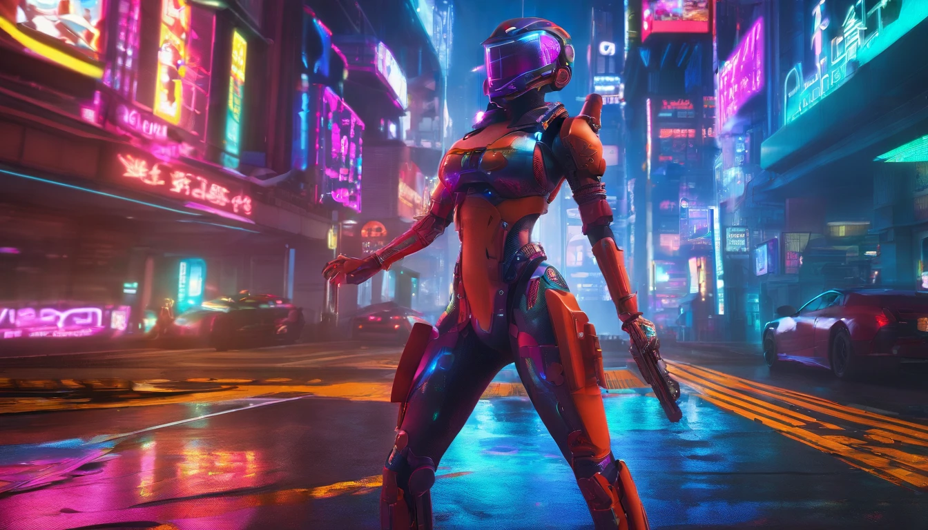 ((melhor qualidade, 8k, master part: 1.3)), 1 girl , ("futuro , Techwear":1.3 ),("micro bikini , transparent ":1.2), seios grandes , coxa , "detalhes elaborados, fantasia" ,(dynamic pose:1.1), vento ,futuro da cidade