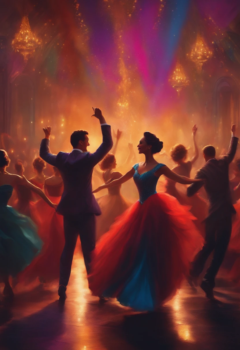 Several people dancing happily