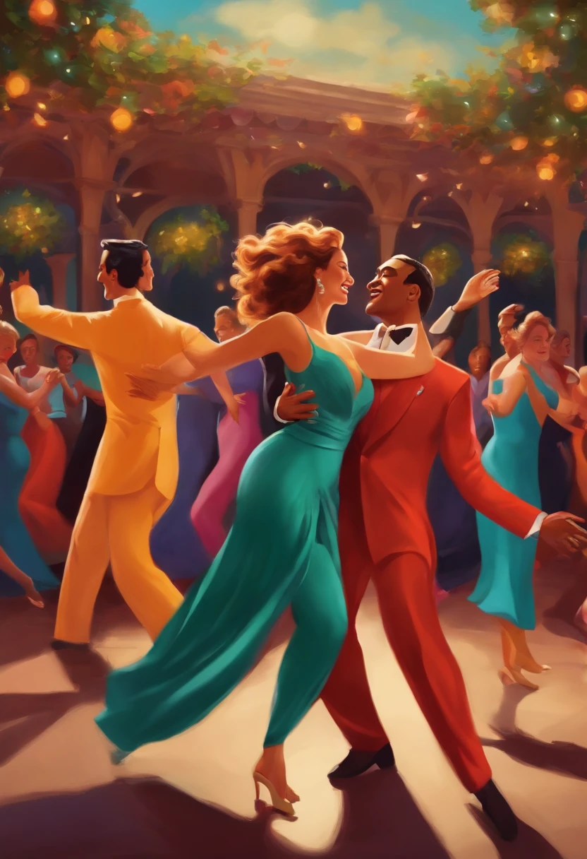 Several people dancing happily
