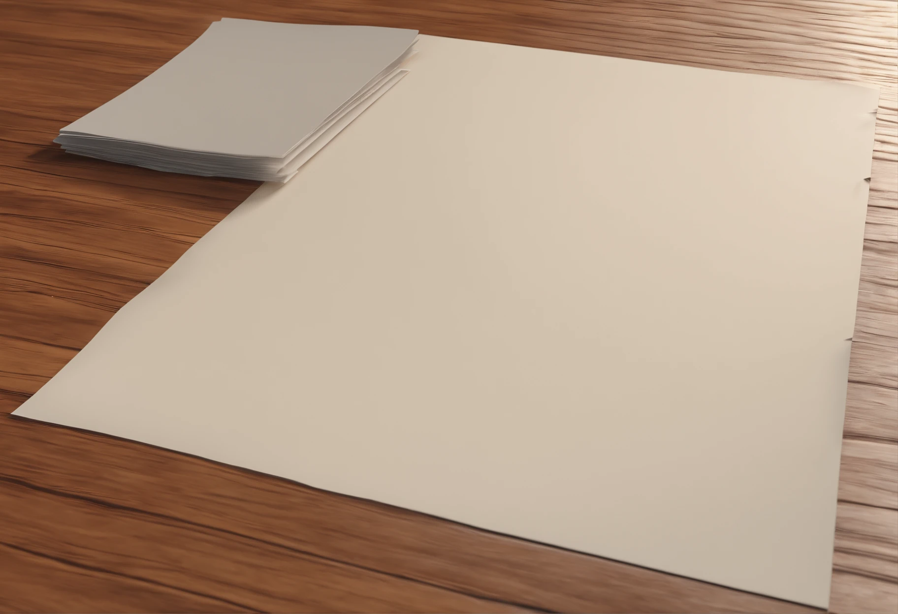 A blank sheet of paper on an empty table overlooks a close-up