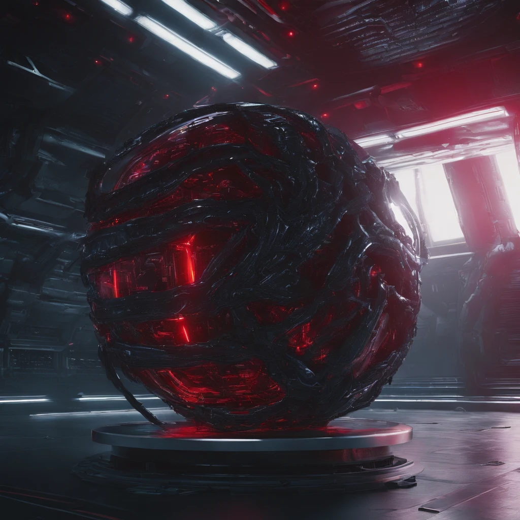 embryonic capsule inside ship cockpit, alien embryonic capsule, detailed interior of a futuristic spaceship, pink and white color palette, dramatic lighting, intricate machinery, glowing panels, metal textures, high-tech, cinematic, hyper-detailed, seamless, ultra-realistic, 8k, HD anime, award-winning, masterpiece