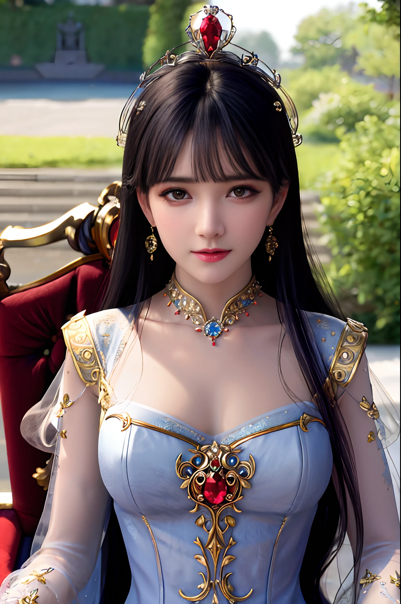 (realisticity: 1.2), best quality, 8K UHD, masterpiece, highres,cg,
1 super detailed girl, super detailed queen
, sitting on a super detailed royal throne, lud, xurious royal palace background, beautiful and detailed, super detailed long hair, wearing a beautiful and luxurious crown with diamonds and super detailed,
super detailed dress, Super detailed dress sleeves, super detailed beautiful earrings, Beautiful and beautiful necklace full of super detailed diamonds,
solo, jewelry, super detailed red and yellow dress, pretty face, beautiful, and super detailed,
, earrings, super detailed hairdo, splashing, the upper body is very super detailed, super detailed hair bun, super detailed black hair,
lighting,candid,Photograph,high resolution,4k,8k,Bokeh,