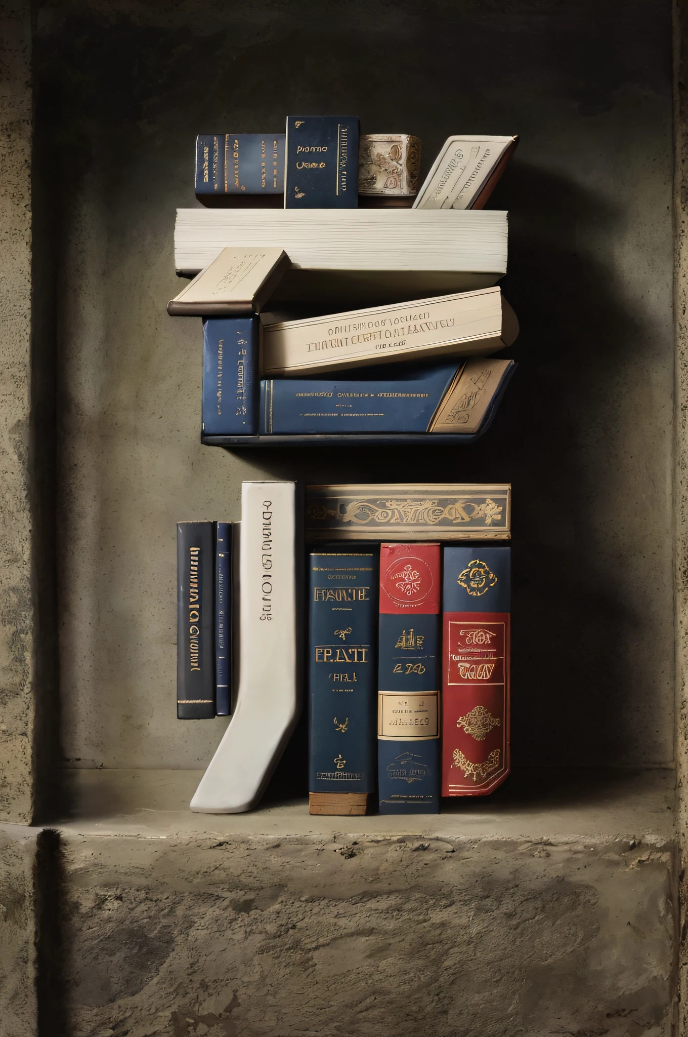 (8k,RAW photo, photorealistic:1.25),best qualtiy,超高分辨率,depth of fields,color difference,Caustics,Wide light,naturalshadow,Kpop idol),(A mountain made up of books),Cloud,Small spots,Surrealist composition,Look horizontally forward,(Book art),surrealist,Photography,Three-dimensional,Epic shooting,wide angles,Realistic rendering,Masterpiece,super-fine,Canon photography,8K,natural style,