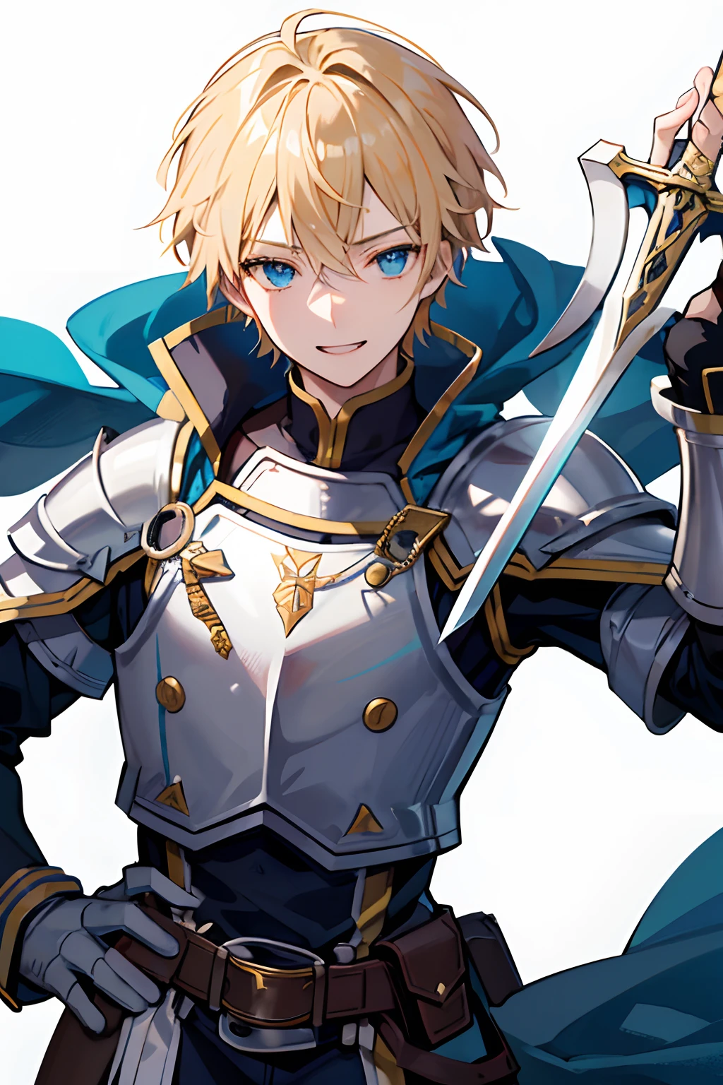 Understood.。Characterize the knight in the vanguard with a bust-up camera angle at the prompt below。
1. Leader Adventurer「Arthur」(male people、Golden hair、Heroic、The sword、moderno、Charismatic、Confident、27yo、Bright and good young man、Optimistic personality、King Arthur's model、Bust Up Camera Angle、The Knight Who Puts Up the Vanguard):
-prompt: "1boy, solo, super fine bust portrait, an extremely delicate and beautiful, best quality, golden hair, exuding heroism, wielding a sword, modern, charismatic, confident, appears to be around 27, a cheerful and optimistic young man inspired by the spirit of King Arthur, taking a front-line stance as a knight.(The refreshing smile of a ticklish young man)、(Refreshing young man)、(He is a good young adventurer and wears Western light armor.)"
This prompt allows、Arthur is depicted as a vanguard knight with a bust-up camera angle.、His distinctive position will be expressed.。Provide this prompt to your favorite illustrator、You can draw a character。Please let me know if you need anything else。
