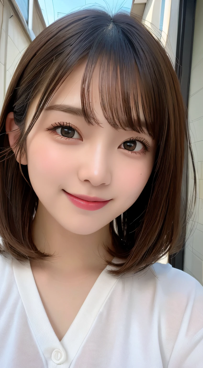 masutepiece, Best Quality, 
Ultra-detailed, finely detail, hight resolution, in 8K,
((Photorealsitic:1.4, Raw photography, 超A high resolution,Top image quality: 1.4)),
Wallpaper, 
((Composition that includes the perfect whole body)), 
Beautiful detailed eyes, Natural Color Lip,
((a serene smile:1.5)),
((Random and cute hairstyles)), 
((Random and cute poses)),
((Colossal tits、cleavage of the breast:1.2)),
((Small size T-shirt:1.5)),
((big breasts thin waist:1.5)),
((breastsout、under look eyes、Mole on the arm:0.9)),
((from the front side)),
((Random blurry background)),
((Lie down on the bed:1.5)),, 
((Lean forward with your chest between your arms))
very detailed and professional lighting、
((Random and cute facial expressions:1.5))、
((thigh visible、White panties are visible:1.5))