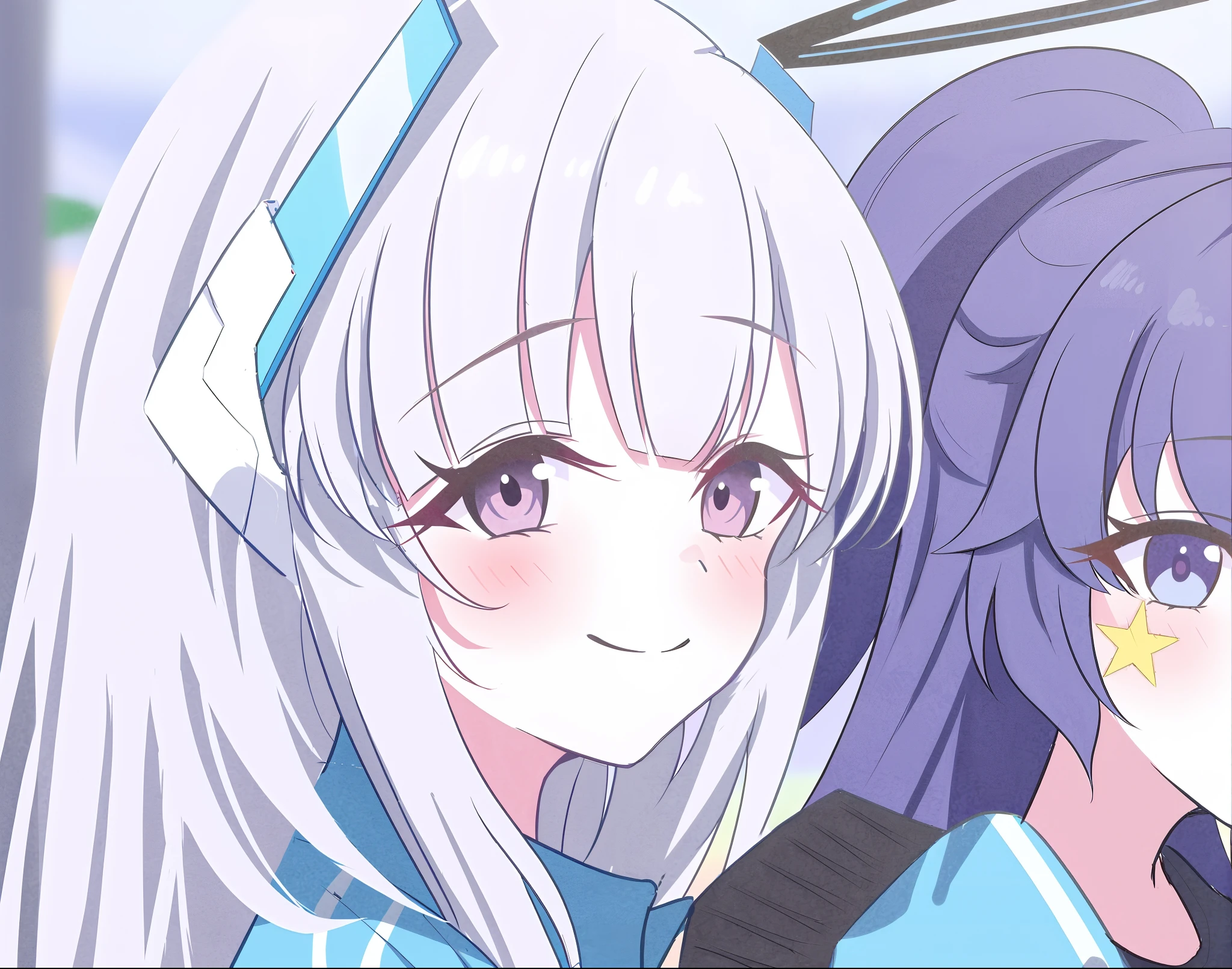 Anime characters with long hair and blue jacket standing together, anime moe art style, in the art style of 8 0 s anime, 8K!, Anime girls, style of anime4 K, sankakucomplex anime image, official anime still, slice of life anime, hololive, tsuaii, Mcross Delta, 8K!!, in style of kyoto animation