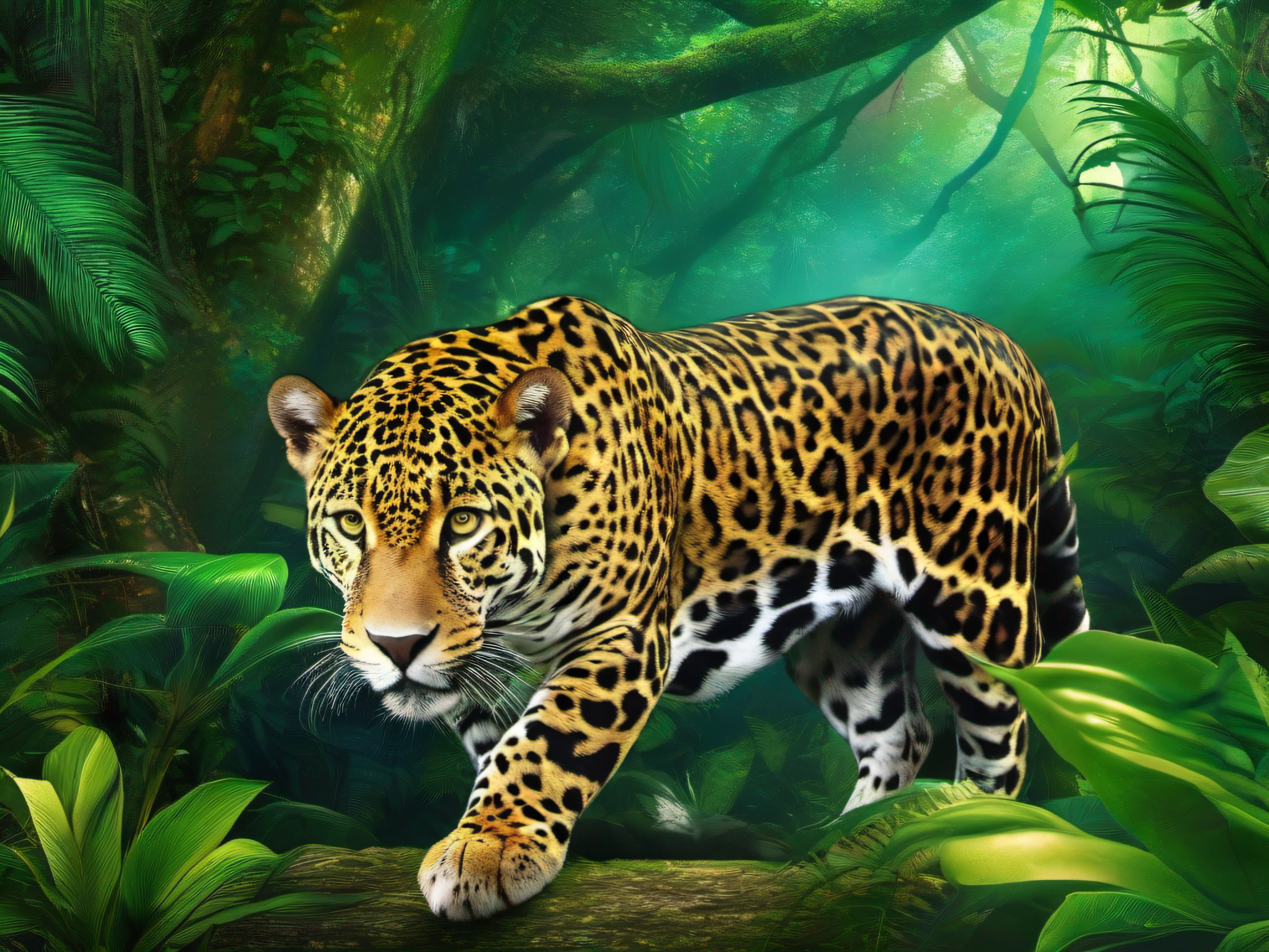 jaguar in a fantasy jungle