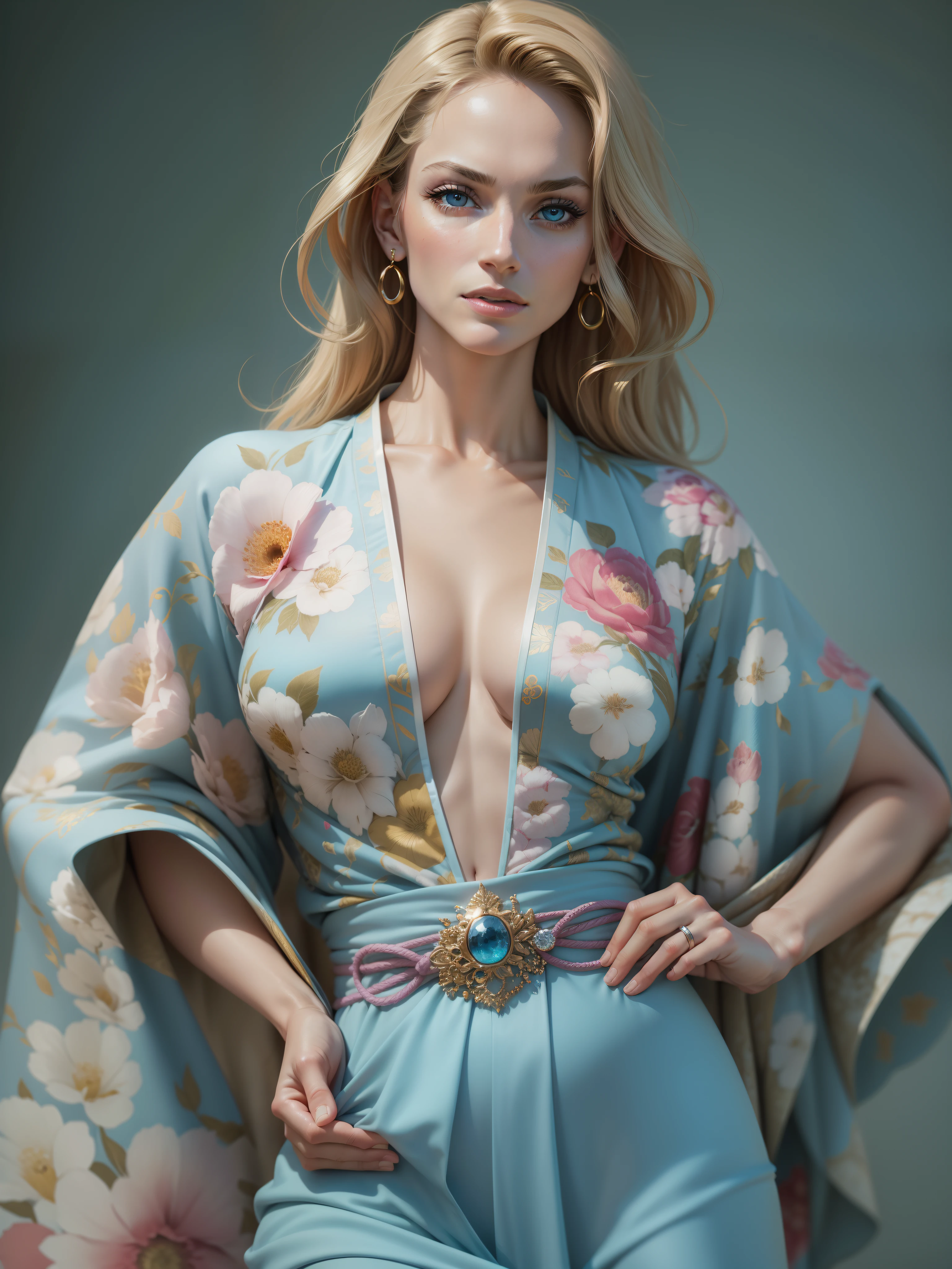 {{{(Photorealsitic:1.4)}}}, Beautiful detailed woman, extremely detailed eye and face, beatiful detailed eyes, Ridiculous, unbelievable Ridiculous, ultra-detailliert, hight resolution, ighly detailed, top-quality, masterpiece,illustratio, ighly detailed, nffsw, unification, 8K Picture Wallpaper, astonishing, finely detail, masterpiece, top-quality, Highly detailed ajc,Unified 8K Denden, face lights, Cinematographic lighting,masutepiece,Best Quality,ultra-detailliert,hight resolution,hight resolution,4K,Portrait in 4K,8K,8K Portrait,Unity 8k壁纸,Highly detailed ajc,Realistic,Raw photo,Real person,a portrait photo of,Photorealistic,Shiny skin,Detailed skin,(((Dynamic Angle,Full body))),{{{{Supermodel Karen Mulder}}}},{{{Karen Mulder is a supermodel from the Netherlands}}},Especially active in the 1990s,{{{Her physical characteristics are as follows}}},{{{Height 177cm}}},{{{Hair color: a blond}}},{{{Eye color: cyan colors}}},{{{slender and well-proportioned proportions}}},{{{big bright blue eyes}}},{{{high cheekbones}}},{{{Full lips}}},Dynamic Angle,Wide Shot,{{{{Floral kimono}}}},Dynamic Pose,(PAW Pose:0.5),{{{Supermodel Karen Mulder}}},(((Dynamic Angle,Full body))),Dynamic Angle,Full body,Dynamic Pose,{{{Dynamic Angle Wide Shot}}},{{{Karen Mulder}}}