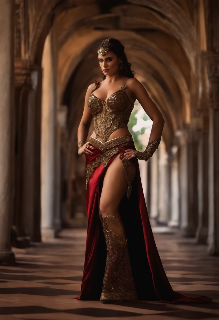 Caballero femenino, Armadura oxidada, Postura de desnudarse, movie quality, Obras maestras, Forma corporal perfecta, aura sexy, succubus