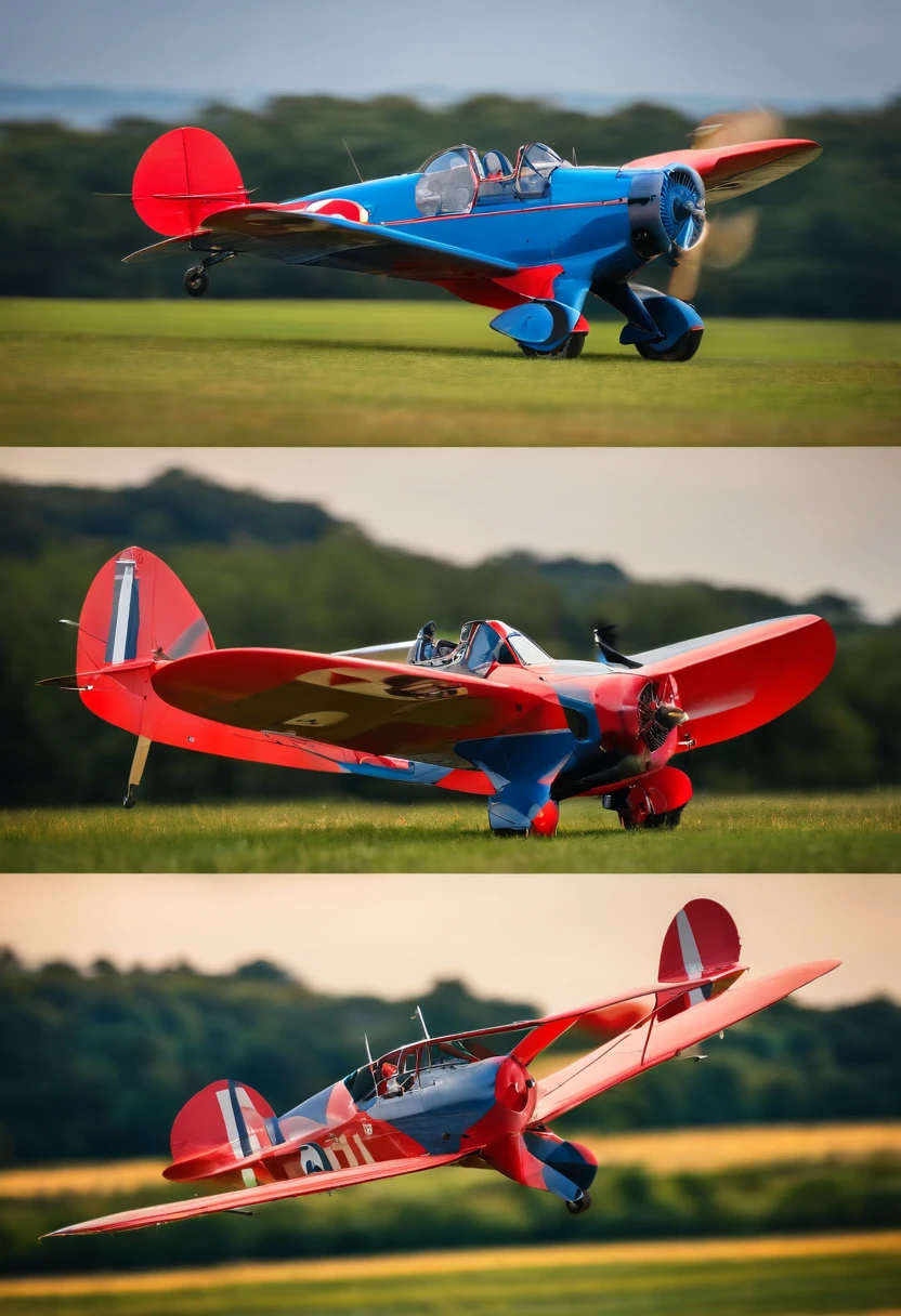 caudron c.600 aiglon　Red monoplane　mont々Flying over