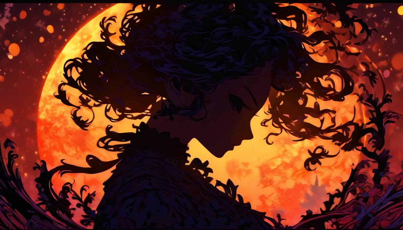 (Silhouette Art,cutouts:1.6)
(((Paper cutting art,A world where only black exists:1.3)
(Cowboy Shot),1 girl,Solo,
(Girl in dress,profile:1.2),white, Clear and beautiful face,Countless meteors、The Moon Behind、Train in the sky
break
(Dark Moon)
Textured glass background,Tarot card atmosphere