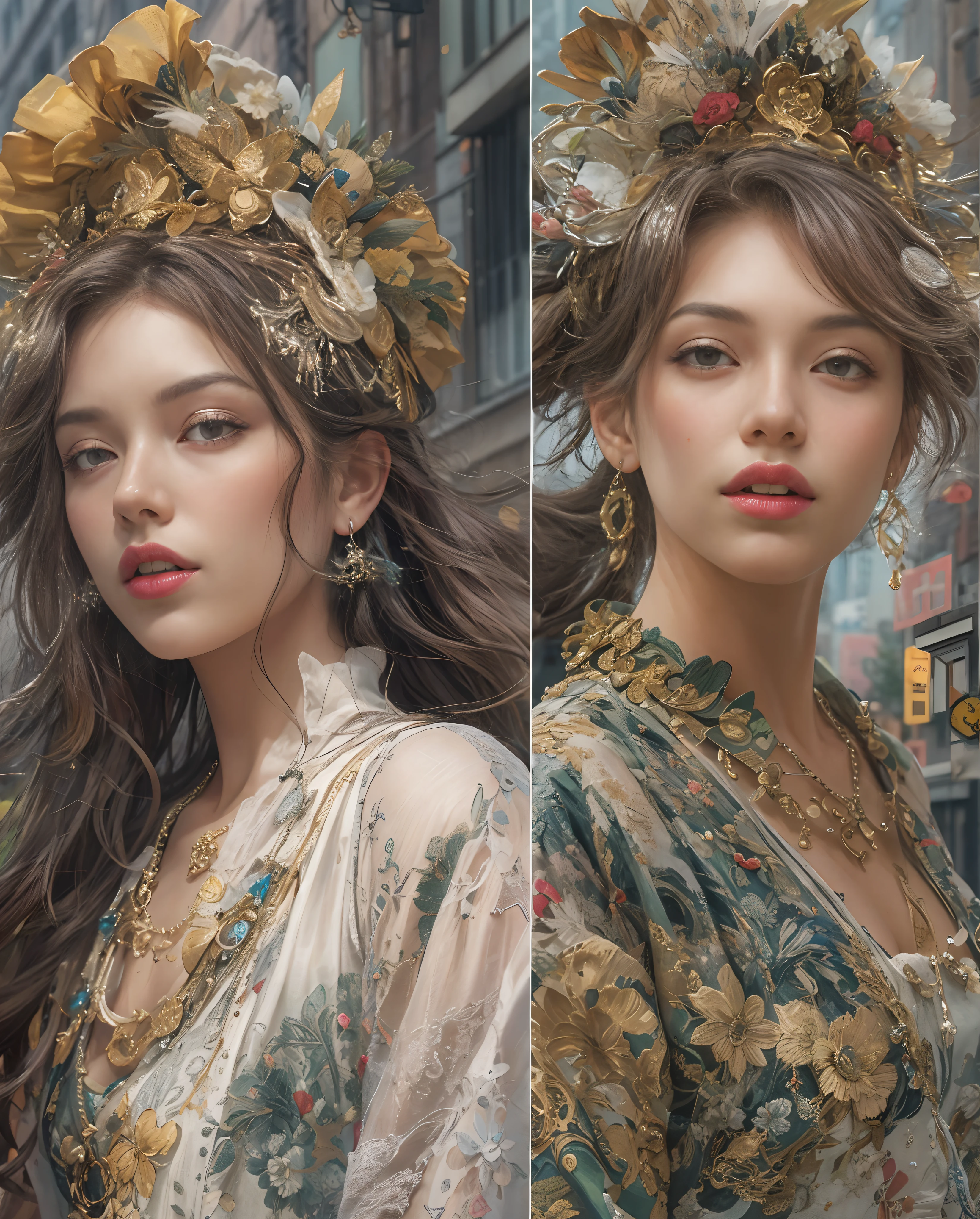 Best quality, masterpiece, meticulous details, intricate detail, realistic, a street fashion lady