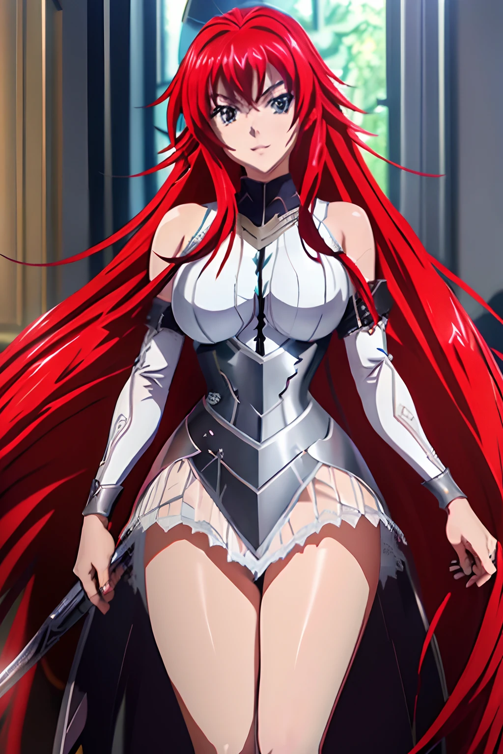 Rias Gremory con armadura con espada y escudo, Guerrera, Mujeres guerreras, Mujer guerrera, hermosa mujer guerrera, Hermosa guerrera, Mujer guerrera, Una mujer Berserker muy hermosa, Chica guerrera, Princesa guerrera, Reina guerrera, estilo anime, Highschool DXD,