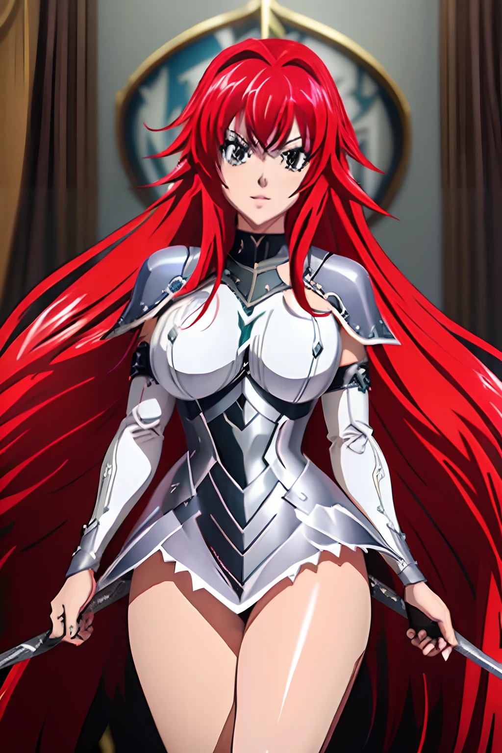 Rias Gremory con armadura con espada y escudo, Guerrera, Mujeres guerreras, Mujer guerrera, hermosa mujer guerrera, Hermosa guerrera, Mujer guerrera, Una mujer Berserker muy hermosa, Chica guerrera, Princesa guerrera, Reina guerrera, estilo anime, Highschool DXD,