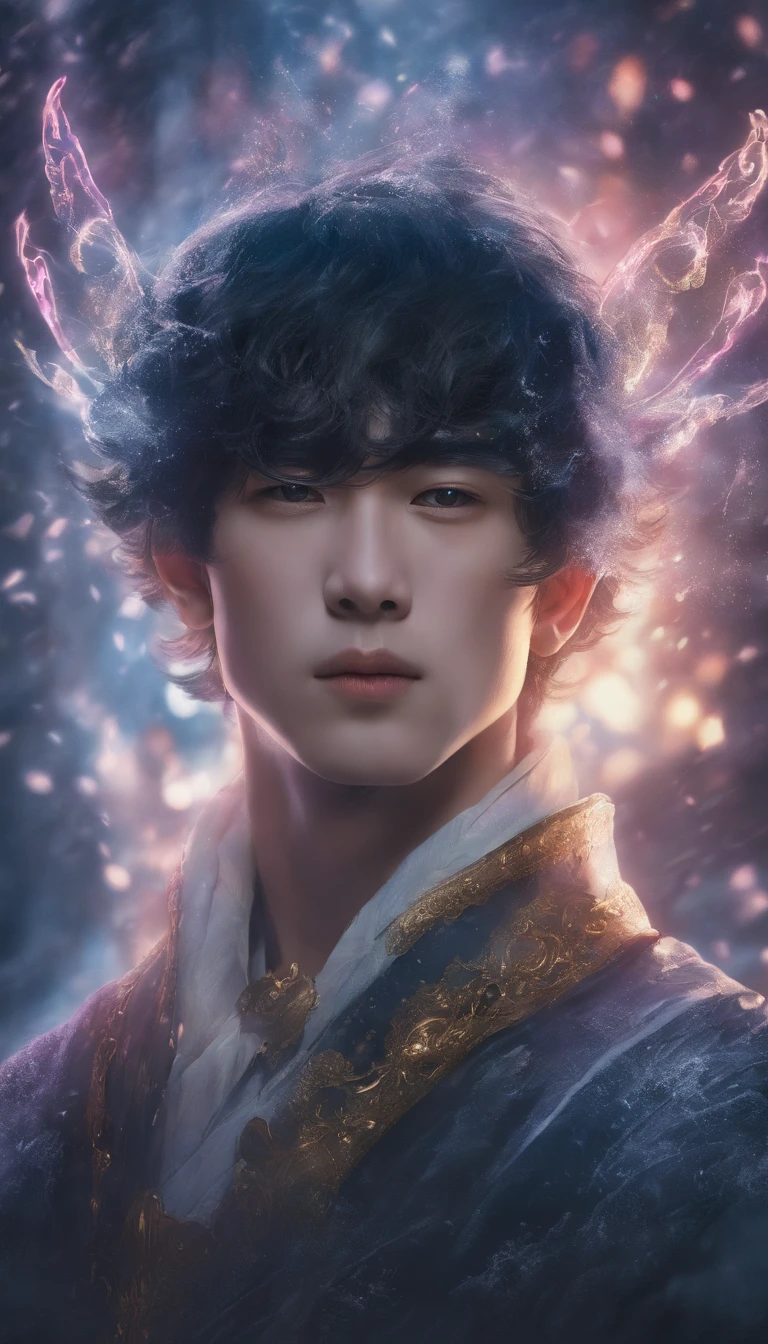 Winter lights, winter setting, Masterpiece, Young Korean idol boy in Focous shot, Korean male,Full body size, Christmas theme, With gray eyes, Vertical pupils, forest, whaite hair, Cold look, Lightweight, modern clothing, Pale skin, colorgrading, Lighting illustration, the person in the middle, Extreme quality, Radiant, Extremely detailed, Ultra-detailed face, Ultra HD 8K, ultra digitality, Mythical, Winter night lightning, Concept art portrait by Greg rutkowski, Art germ, ultra - detailed, intricate art, Fantasy style, triadic colours, Fantastical, intricately details, Splash screen, complementary colours, fantasy concept art, 8K resolution, Deviantart's masterpiece, Oil painting, Heavy strokes, Soft lighting, Film photography, analogue photography, filmgrain, anna dittmann, hyper photorealism, oil dripping,Boy,Male, Korean idol male face, Men with short hair,