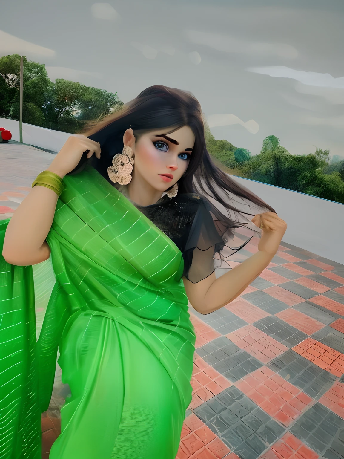 Cartoon character with her beautiful eyes high quality 8k