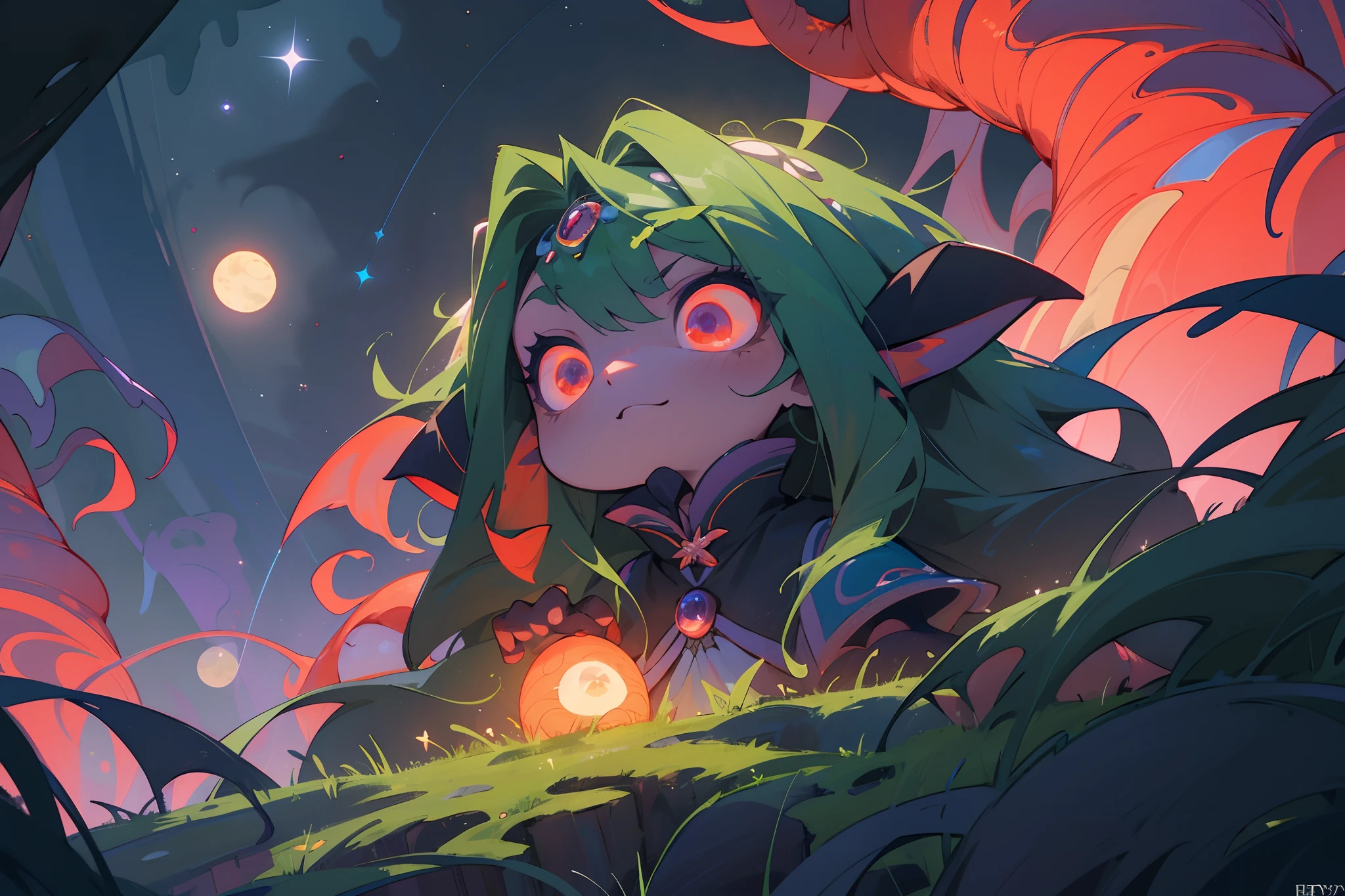 tmasterpiece，Best quality at best，highly details, Ultra-detailed 8K， 超高分辨率，kosmos，starlights，Huge algae，Cthulhu，tentaculata，starrysky，black hole，Bask in starlight，perfect compositions，red color eyes，Black purple background，