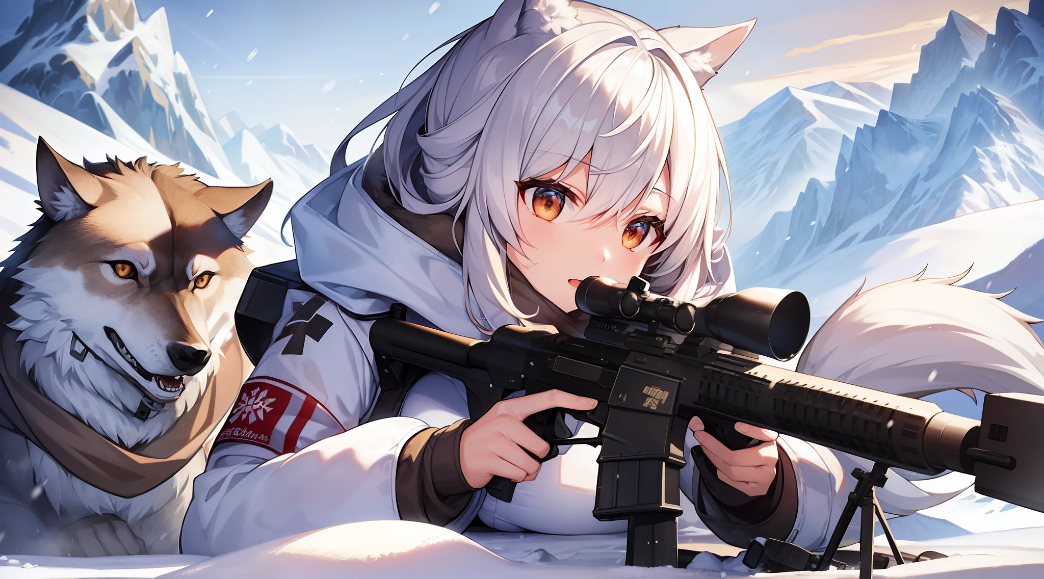 Outrageous resolution、​masterpiece++、top-quality++、ultra-definition++、ultra-definition++、4K++、8K++、From Side、（Background Focus）++、Dressed woman、In a snowy mountain with an explosion that destroys a city、Wearing a white winter jacket and brown scarf with a sniper rifle, and hides in the snow as a mature sniper who admires a giant chested sniper killing wolves、A busty sniper hiding in the snow wearing a white winter jacket and brown scarf kills a wolf on a snowy mountain with explosions、In a snowy mountain with an explosion that kills wolves、Wearing a white winter jacket and brown scarf with a sniper rifle、The magic of a mature sniper with huge chests hiding in the snow、Mature sniper with huge chest hiding in snow wearing white winter jacket and brown scarf in snowy mountains kills wolves with sniper rifle in explosions flying overhead、Big sniper married woman hiding in snow wearing white winter jacket and brown scarf and sniper rifle defeats wolf on snowy mountain with explosion、President defeats wolf as he hides in the snow wearing a brown scarf with a white winter jacket and sniper rifle on a snowy mountain where explosions occur、Detailed contemporary art、Contemporary Art Style、In the snowy mountains with beautiful modern explosions、Break Witch Killing Wolves in the Snow Wearing a White Winter Jacket and Brown Scarf and Wearing a Sniper Rifle、College student with huge chest sniper hiding in snow wearing a white winter jacket and brown scarf and wearing a sniper rifle on a snowy mountain with explosions defeats a wolf、Contemporary Art Behans、Busty sniper wearing white winter jacket and brown scarf and wearing sniper rifle defeats a wolf on a snowy mountain with explosions、Wearing a white winter jacket, brown scarf and sniper rifle on a snowy mountain with a beautiful blast、Busty mature sniper hiding in the snow is a female masterpiece that exterminates wolves、With fragments of a huge chested sniper hiding in the snow wearing a white winter jacket and brown scarf on