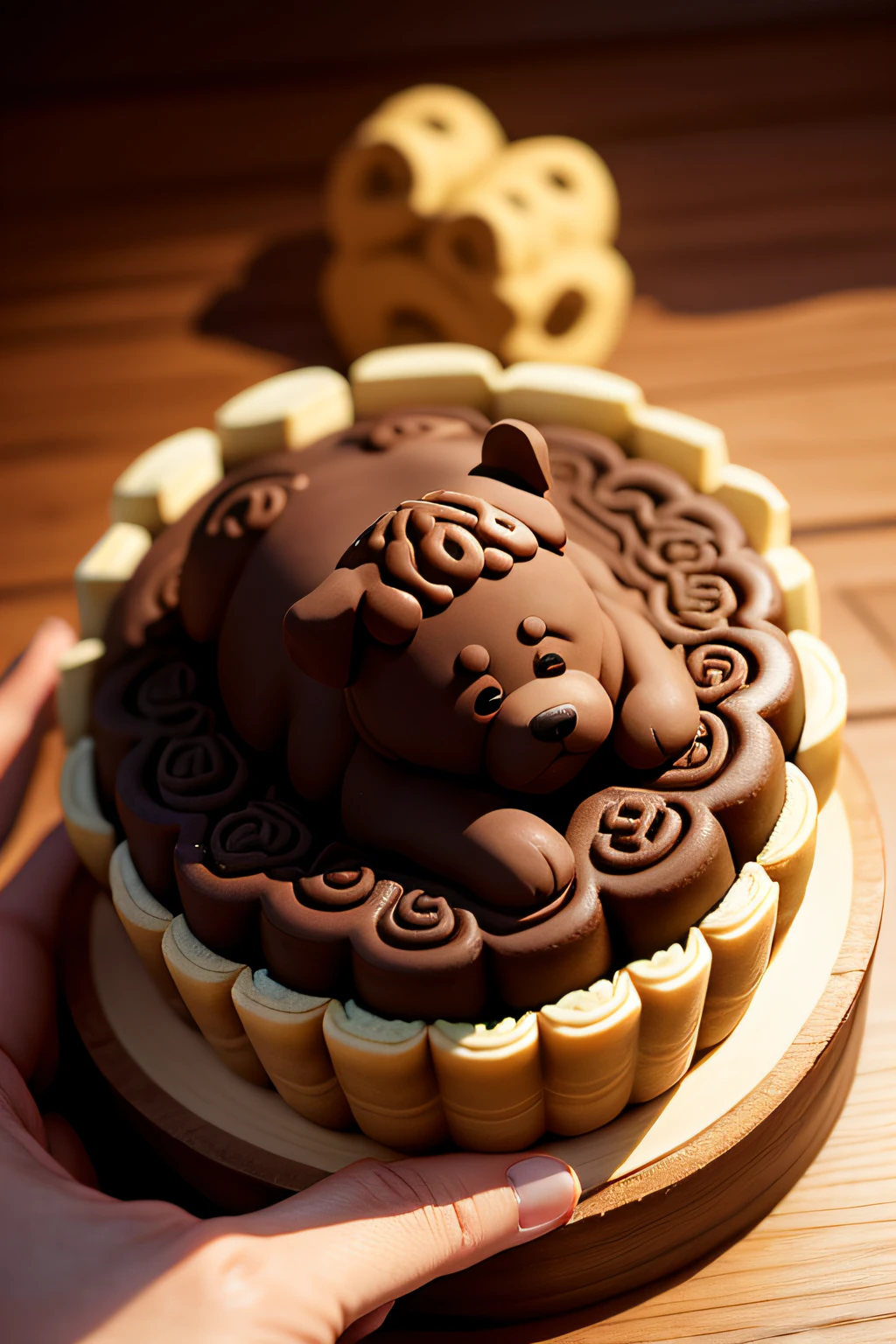Make a dog-shaped mooncake