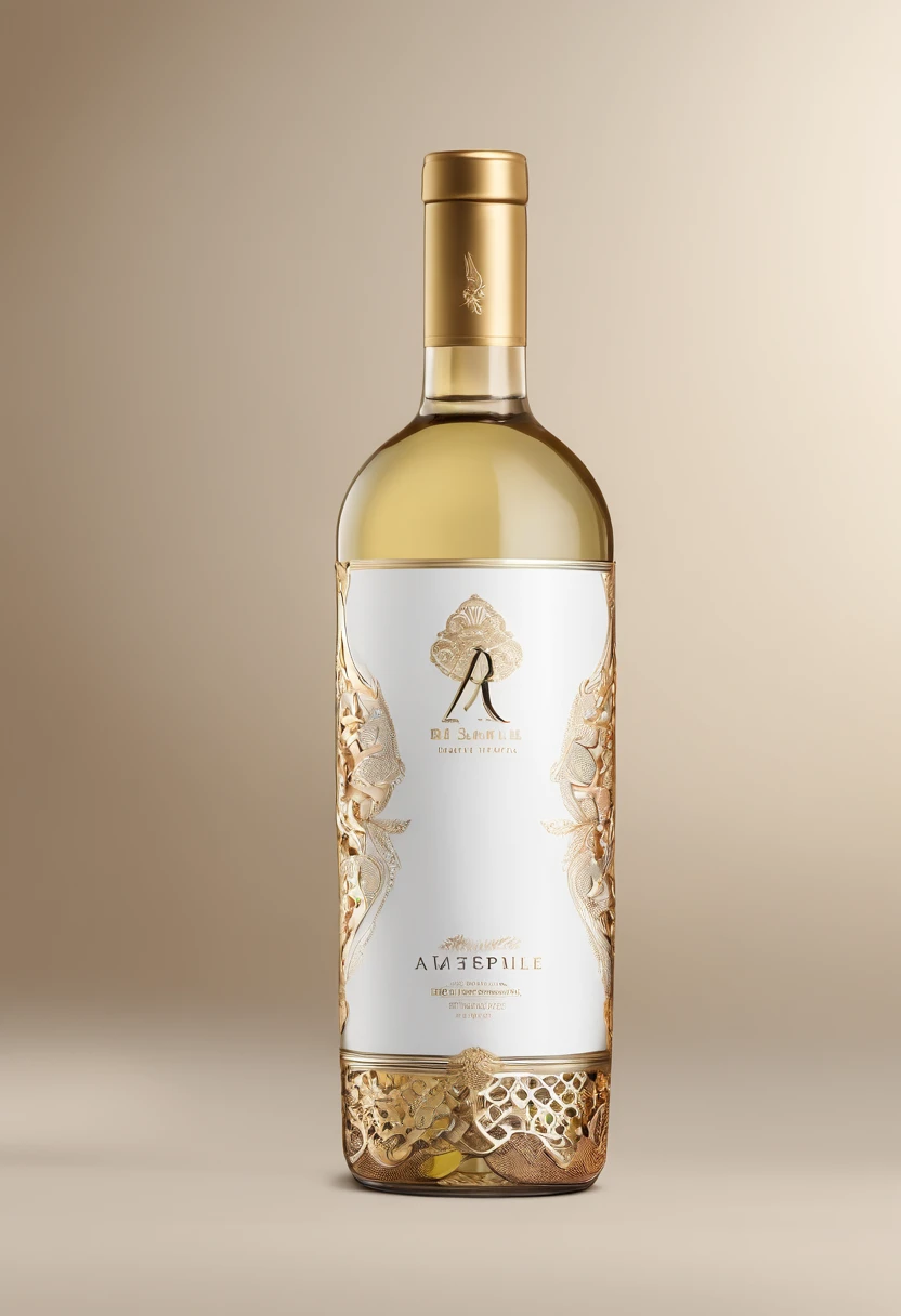 Alcohol advertising，High-end bottled white wine，Simple，atmospurate，Fine，Red outer packaging，gold filigree，The contents contain the outer bottle