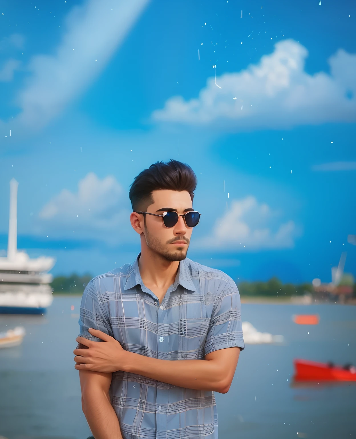 Change background handsome boy animation 8k ultra