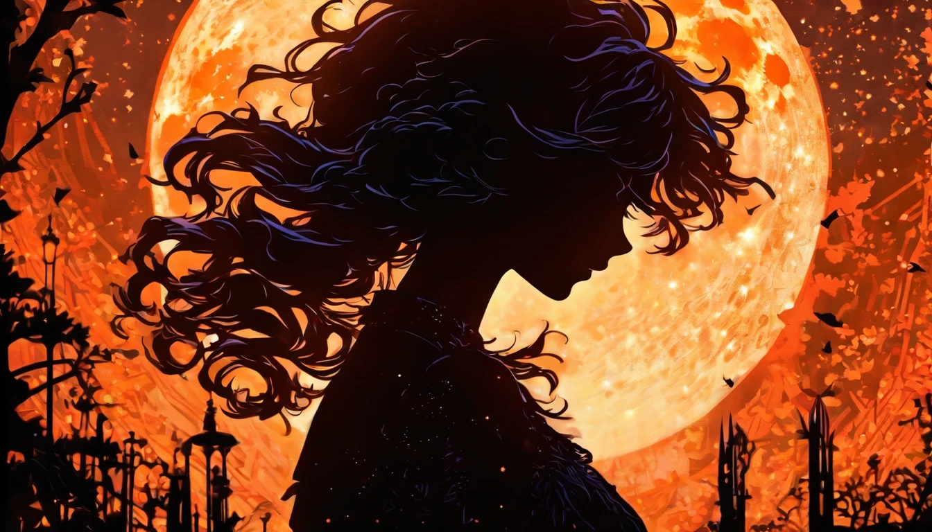 (Silhouette Art,cutouts:1.6)
(((Paper cutting art,A world where only black exists:1.3)
(Cowboy Shot),1 girl,Solo,
(Girl in dress,profile:1.2),white, Clear and beautiful face,Countless meteors、The Moon Behind、Empty train
break
(Dark Moon)
Textured glass background,Tarot card atmosphere