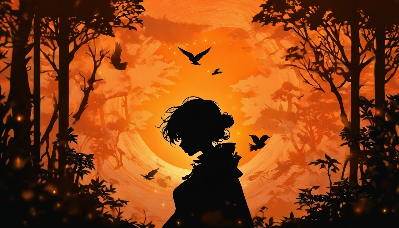 (Silhouette Art,cutouts:1.6)
(((Paper cutting art,A world where only black exists:1.3)
(Cowboy Shot),1 girl,Solo,
(Girl in dress,profile:1.2),white, Clear and beautiful face,Countless meteors、The Moon Behind、Empty train
break
(Dark Moon)
Textured glass background,Tarot card atmosphere