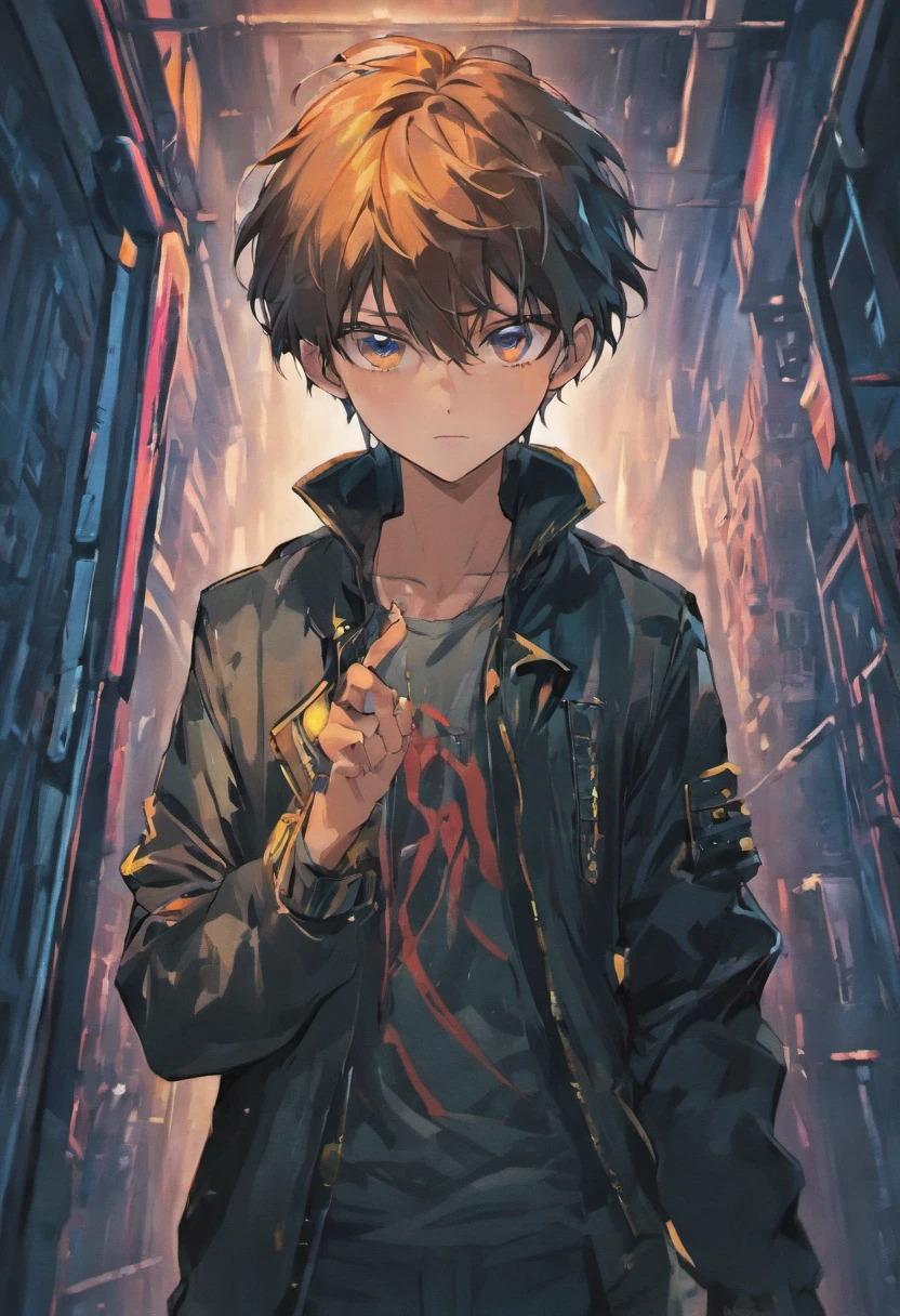 Handsome boy change background 8k realistic animated cyberpunk