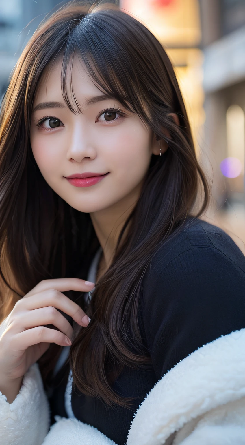A close up of a woman with long hair wearing a jacket - SeaArt AI