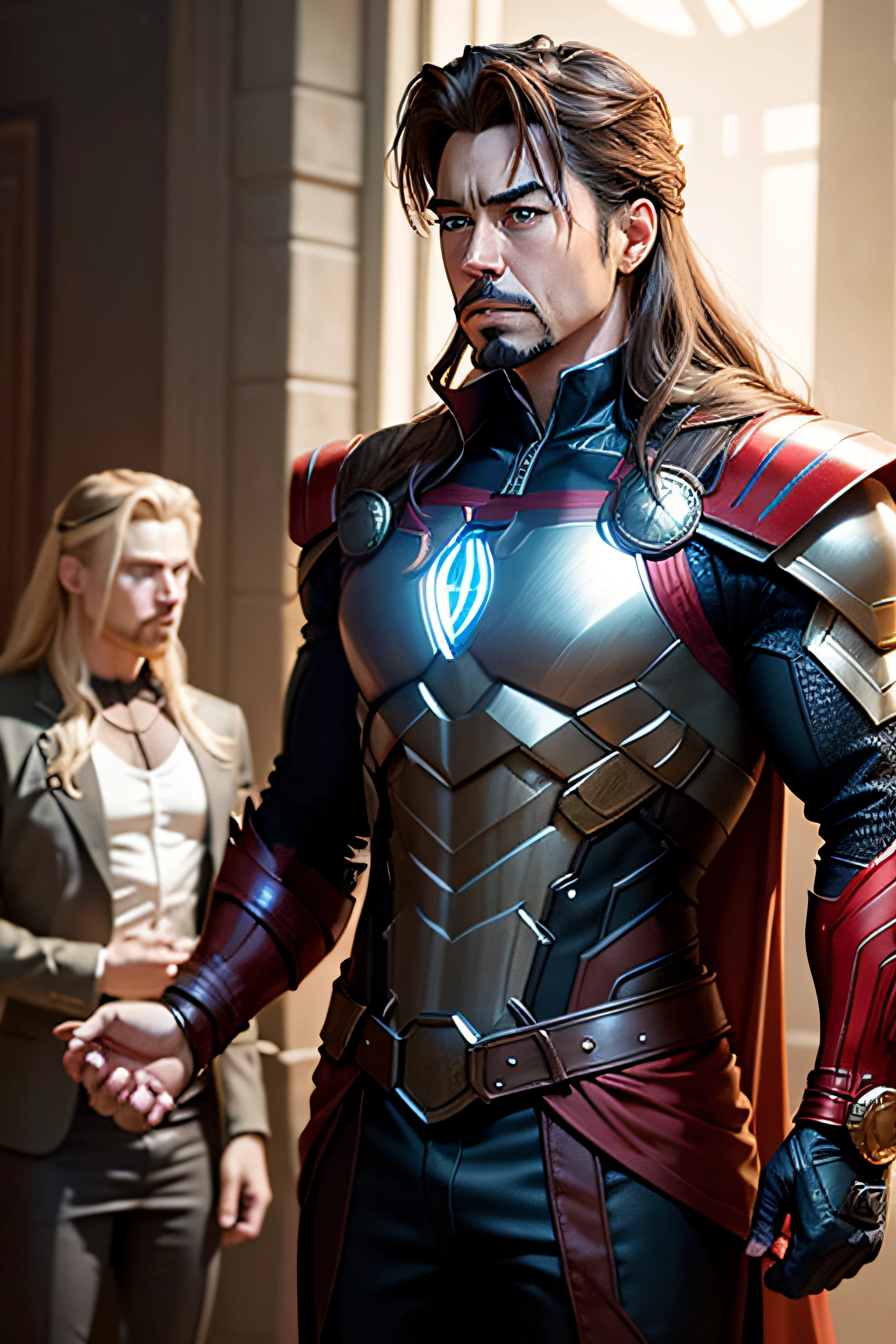 tony stark with thor costiume