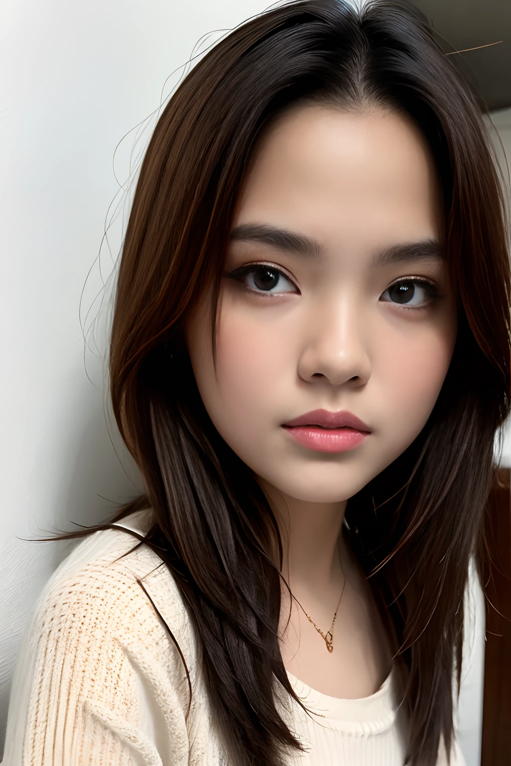 1 girl, Korean model, extremely beautiful, perfect body. Photo taken with Canon EOS R5 85mm f/11 Camera, ((sharp)) mode of people and surrounding scenery. Image quality ((8K)), ((lifelike)), ((masterpiece)), ((sharp and highest contrast)), ((great depth of field)), ((light stereolithography)). ((Pink hair)), long and smooth, the wind blows it beautifully under the bright sunlight. Beautiful face, perfect and sexy, holy, perfectly balanced, ((beautiful in every detail)), ((shiny)), ((high-end cosmetic makeup)), ((shiny bright, radiant)). Bright smile, pure white teeth and details. Seductive glossy red lips, ((brilliant glossy red lipstick)). The eyes are brown, glossy, seductive, ((sharp makeup)), realistic, ((wet eyes)) and detailed. Pink eyeshadow, long eyelashes, blush, high-end cosmetics. Two delicate eyelids, perfectly beautiful and detailed, black eyelashes. Eyebrows are curved, sparse, sharp and detailed. High and detailed nose. Cheeks are prominent and detailed. ((Ivory white, bright white skin)), detailed pores, ((shiny skin)), smooth, rosy, flawless skin texture. Long, shiny legs. Beautiful, perfect hands, ((no flaws)). ((Light shines directly on the face)), bright sunlight, ((shines light on the front part of the girl's body)).
Photo of a sexy girl standing, ((very thin pink shirt)), ((blue shiny leather skirt)), ((red underwears)).