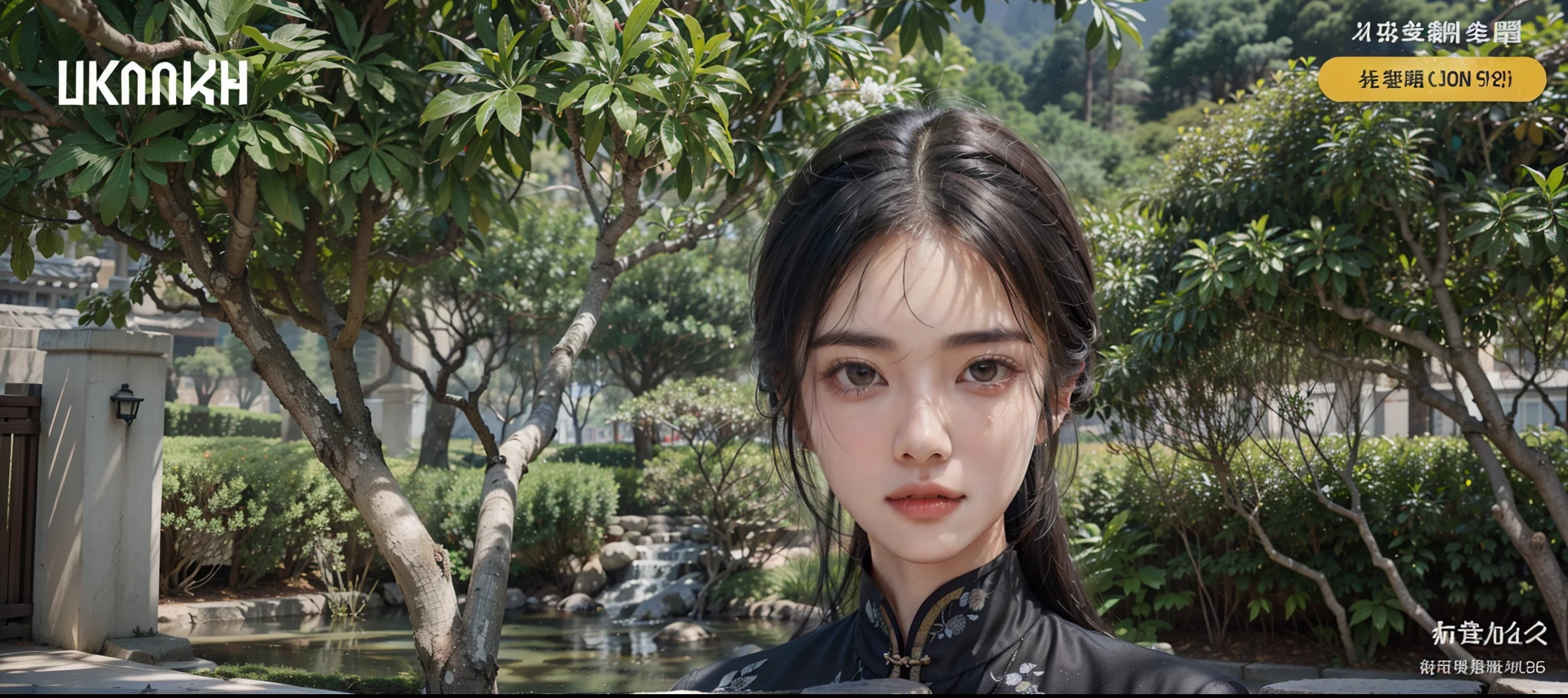 there is a woman that is standing in front of a tree, with very highly detailed face, inspired by Li Mei-shu, inspired by Leng Mei, inspired by Sim Sa-jeong, inspired by Mei Qing, inspired by Ma Yuanyu, inspired by Lan Ying, 8k highly detailed face, inspired by Yao Tingmei, portrait c 1 2. 0
