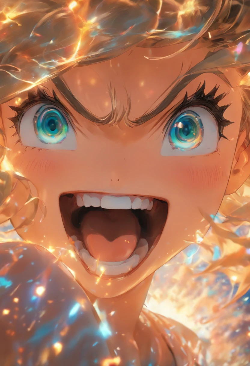 hyper photorealism, god light, Fuji colors, head out of frame, Close-up, hyper HD, Super detail, 16k,head portrait,one-girl,Laugh happily,