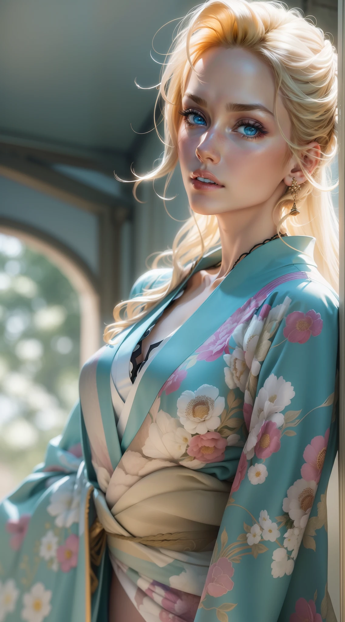 {{{(Photorealsitic:1.4)}}}, Beautiful detailed woman, extremely detailed eye and face, beatiful detailed eyes, Ridiculous, unbelievable Ridiculous, ultra-detailliert, hight resolution, ighly detailed, top-quality, ​masterpiece,illustratio, ighly detailed, nffsw, unification, 8K Picture Wallpaper, astonishing, finely detail, ​masterpiece, top-quality, Highly detailed ajc,Unified 8K Denden Den, face lights, Cinematographic lighting,masutepiece,Best Quality,ultra-detailliert,hight resolution,hight resolution,4K,Portrait in 4K,8K,8K Portrait,Unity 8k壁纸,Highly detailed ajc,Realistic,Raw photo,Real person,a portrait photo of,Photorealistic,Shiny skin,Detailed skin,(((Dynamic Angle,Full body))),{{{{Supermodel Karen Mulder}}}},{{{Karen Mulder is a supermodel from the Netherlands}}},Especially active in the 1990s,{{{Her physical characteristics are as follows}}},{{{Height 177cm}}},{{{Hair color: a blond}}},{{{Eye color: cyan colors}}},{{{slender and well-proportioned proportions}}},{{{big bright blue eyes}}},{{{high cheekbones}}},{{{Full lips}}},Dynamic Angle,Wide Shot,{{{{Floral kimono}}}},Dynamic Pose,(PAW Pose:0.5),{{{Supermodel Karen Mulder}}},(((Dynamic Angle,Full body))),Dynamic Angle,Full body,Dynamic Pose,{{{Dynamic Angle Wide Shot}}},{{{Karen Mulder}}}