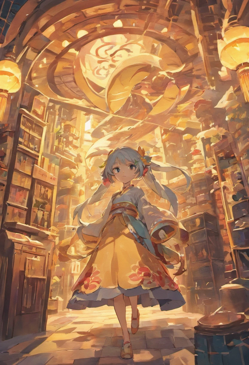 Image of a girl surrounded by various objects by a woman in Vietnamese clothes, Traditional Chinese concept art, Palace,A Vietnamese girl, Great character design, Beautiful character painting, Highly detailed character design, Guviz style artwork, author , Wearing white Vietnamese ao dai, clean and meticulous anime art, Anime character design , Japanese art style, Asian dragon
